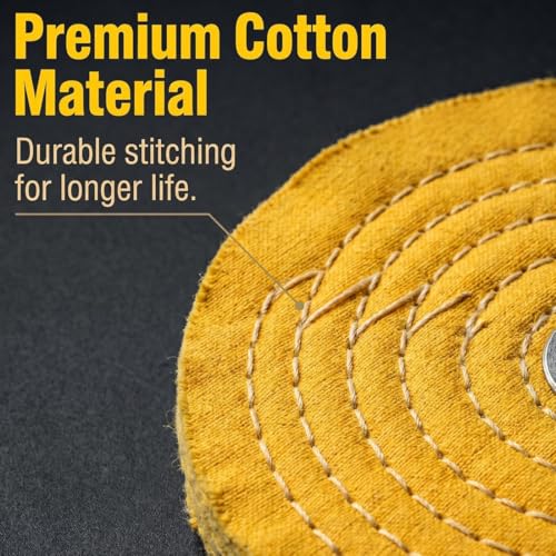 2 Pcs 8'' Extra Thick Cotton Buffing Wheels, 5/8'' Arbor Hole - style: Cotton Buffing Wheels