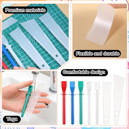 9Pcs Applicator Glue Spreaders,Plastic Glue Smear Plate Scraper Sticks Applicator Tool Sticks Scraper Stick for Leatherwork Woodwork Handmade DIY Leather Spreads DIY Art Crafts Project