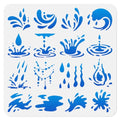 Water Drop Stencil, Rain Drop Reusable Painting Template - style: Water Drops