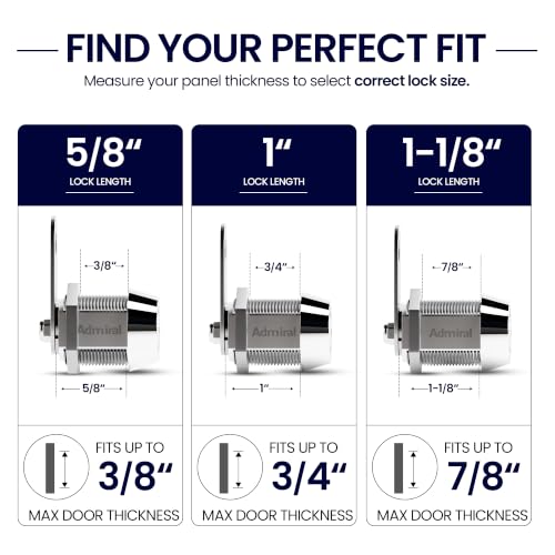 5/8" Tubular Cam Locks (90° Chrome, 2-Pack) RV Toolbox Cabinet Replacement - color: Chrome Pack of 2, size: 5/8 Inch 90°
