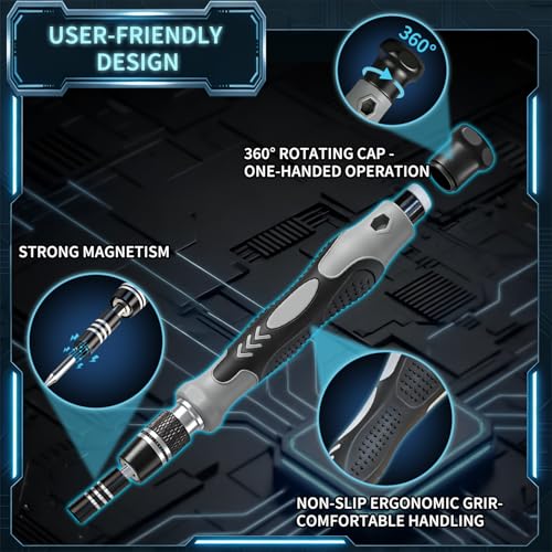 2-Pack Precision Screwdriver Set: 122 Magnetic Bits Electronics Repair Kit for Office Equipment Maintenance - Laptop, Computer & Peripherals, Bulk Supply for Repair Store, IT Departments, Business Use - color: Gray-122pcs-2pack