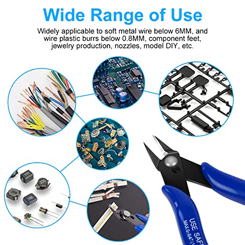 Ainiv Wire Cutters, 2PCS Spring-loaded Side Cutters Flush Cutter - color: Wire Cutter-2pcs, size: 2pcs