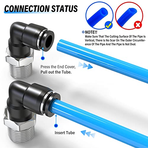 TAILONZ 10mm x 1/2" NPT Push to Connect Elbow Fitting 10Pcs - size: 0.394" OD 1/2" MNPT