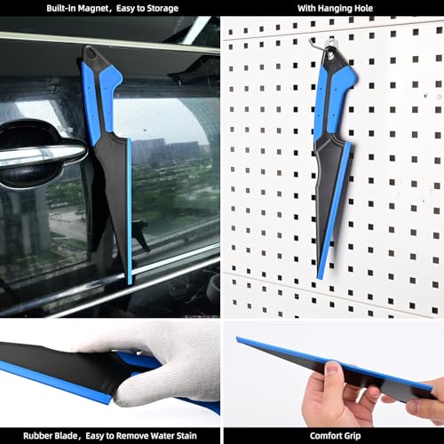 EHDIS Vinyl Wrap Tool Kit with Window Tint Bulldozer Squeegee Long Handle Scrubber Paddle Squeegee,Small Quarter Window Scraper for Car Wrapping,Graphics,Decal Installation