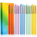 15Pcs Dry Brush Set for Miniature Painting, Detail Paint Brush-Oblique Head - color: 5 Colour Rainbow（Slant head）