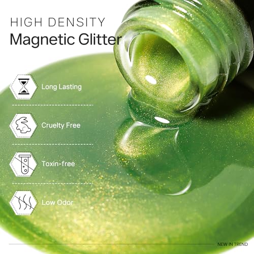 MIZHSE Cat Eye Gel Nail Polish, Fruit Colors Magnetic Gel Polish Set Gift - color: Fruit Cat Eye Gel