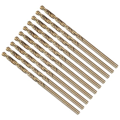 METALLIXITY Micro Drill Bit #32 10Pcs 4341 HSS Small Bits 118° Gold Finish - size: #32 (2.946mm)