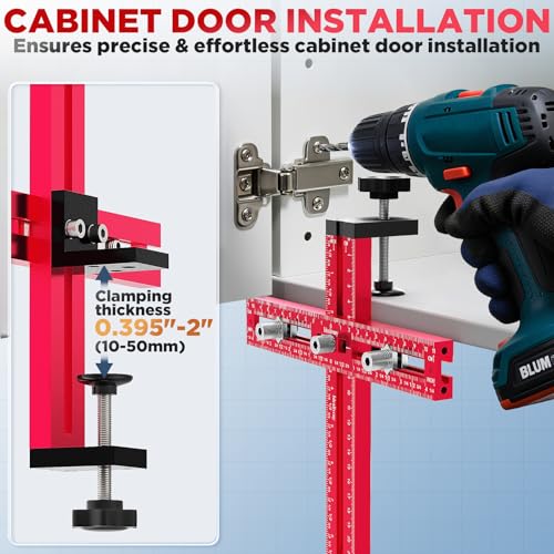 Cabinet Hardware Jig – Adjustable Drill Guide Template for Knobs & Handles Precision Hole Locator for DIY Cabinet Installation Fits 2.5" to 7.5" Spacing - size: Large