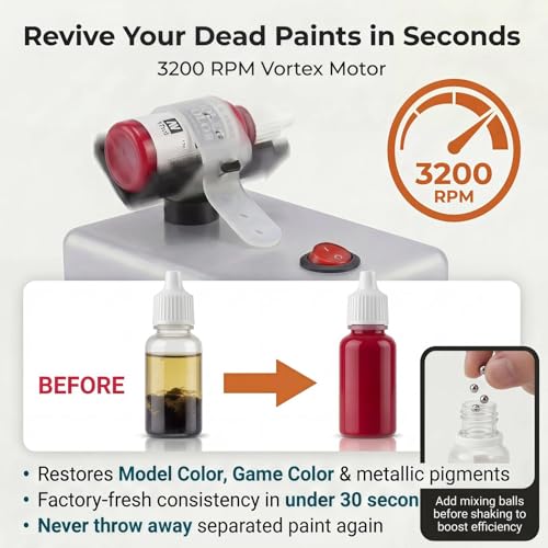 Vortex Mixer & Paint Shaker for Model Paints, Nail Polish, Acrylics - color: Silver