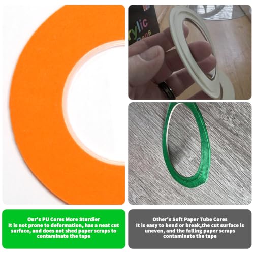 6 Rolls Pinstripe Masking Tape 1/16", 1/8", 1/4", 3/8",1/2", 3/4" - color: Orange