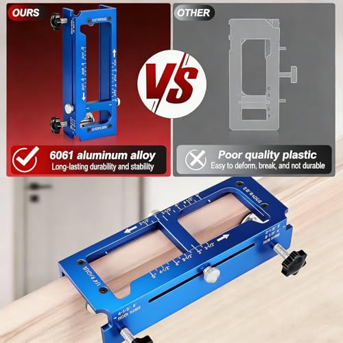 Aluminum Alloy Door Hinge Jig for Door and Jamb/Frame (Blue) - color: Blue