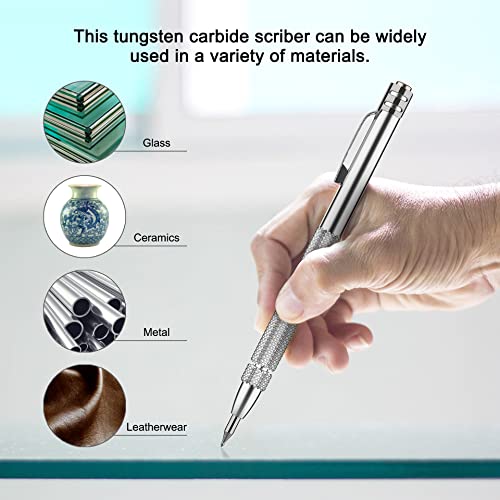 Glieskir 2-Pack Tungsten Carbide Scriber Set with Magnet and 10 Tips - color: 2-Pack - Silver