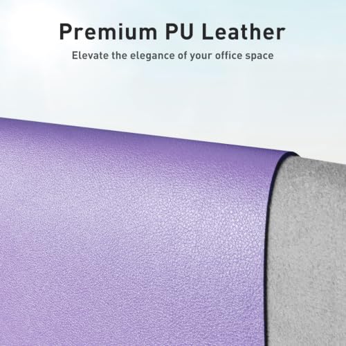 Aothia Faux Leather Desk Mat (Light Purple, 23.6" x 13.7") - color: Light Purple, size: 23.6" x 13.7"