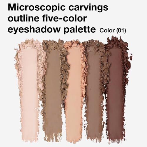 Nude Matte Eye shadow Palettes Makeup, 5 Cool Neutral Matte Cream Eyeshadows – Off White, Beige, Light to Dark Brown – Velvety Finish Highly Pigmented Eye Shadow Palettes (01#, Pack of 1) - color: A-#01