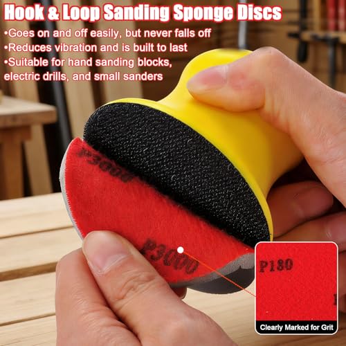 MAXMAN 20Pcs Sanding Sponge Set, 3" Foam Sanding Pads, 320Grit for Wood - style: 320 Grit