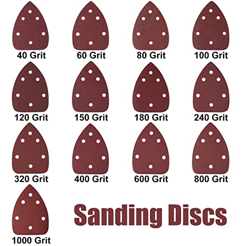 Mouse Sander Kit - 30 Pcs Sanding Discs, 6 Hole Pads, Adjustable Grades 320 Grit - style: 320 Grit