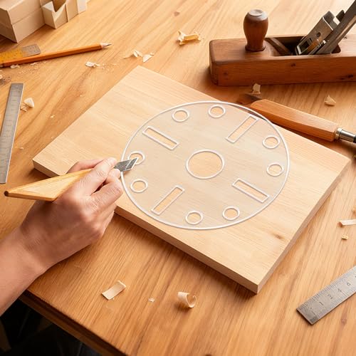Round Clock Router Template Circle Acrylic Router Template with Clock Dials for Woodworking Drawing Inlay Templates Charcuterie Board Decorative Templates - style: Round Clock