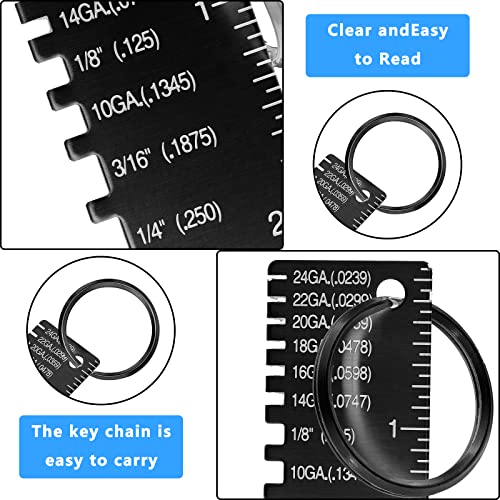 Xuhal Double Sided Wire Metal Sheet Thickness Gauge, 4 Pieces, Black