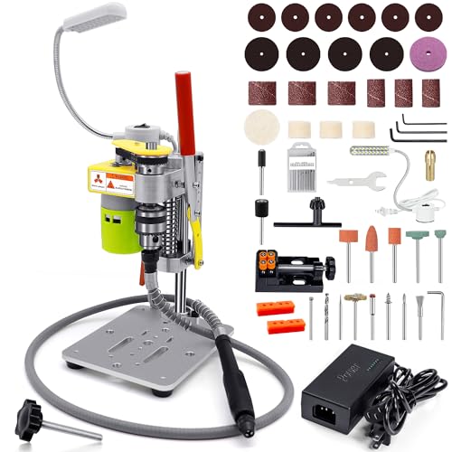 Mini Drill Press, Benchtop Electric Drill Press, Upgraded with Accessories - color: Color Blocking