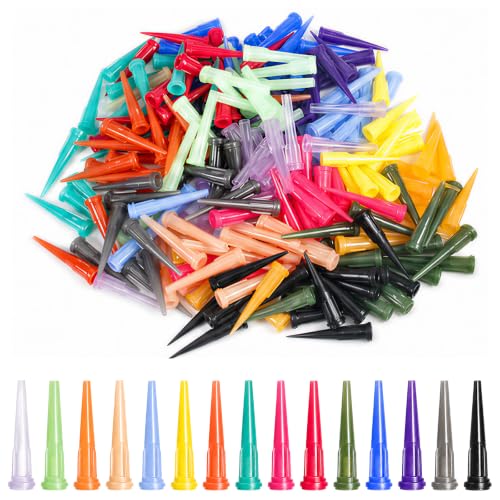 225PCS 15 Size Plastic Tapered Pinhead Blunt Tip Dispensing Needles - size: 15 Size-225pcs
