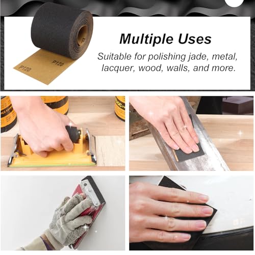 Sandpaper Roll 400 Grit, Wet Dry Sand Paper 3-2/3" Wide 11 Yard - style: 400 Grit