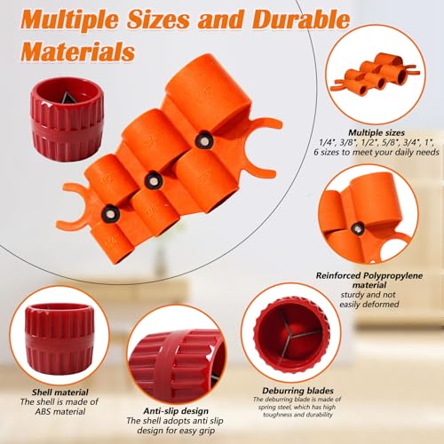 1/4'' - 1'' Pipe Depth Gauge and 3/16" to 1-1/2" Deburring Reamer Tool Kit