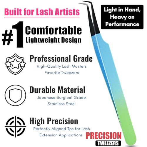 90 Degree Boot Lash Tweezers for Volume Fans - color: Cectweezer-05