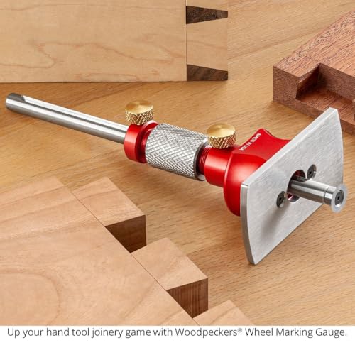 Woodpeckers Wheel Marking Gauge With Micro Adjust, Create Precision Layouts With Ultra-Thin Circular Blade, 2-Position Reference Plate, USA Made - WWMG
