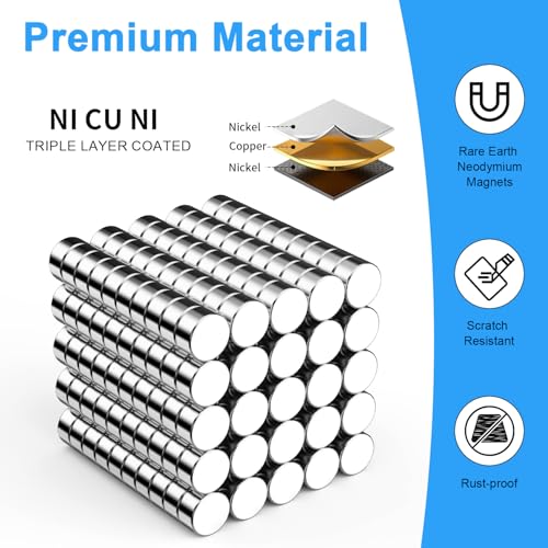Micro Magnets, 2x1mm Small Round Magnetic 250 Pack - size: 2x1mm