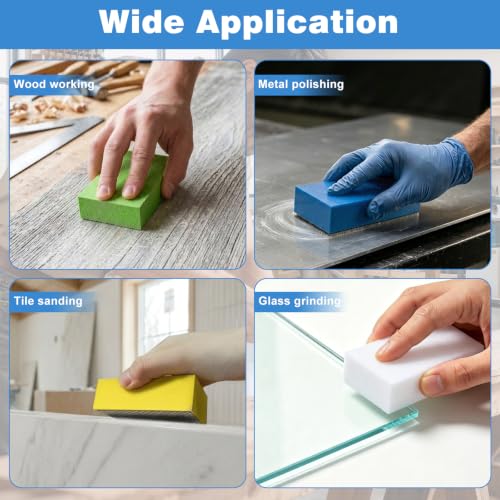 Diamond Hand Polishing Pads, 3 PCS Diamond Sanding Blocks 60#, 200#, 400#, Sanding Sponge Pads for Marble Tile Concrete Ceramic Glass Stone Granite Stone Metal Grinding - size: 3PCS-60#,200#,400#