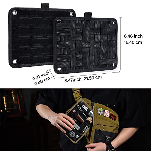 TACTICAL_GEEK EDC Organizer Board, Anti-Slip Elastic Woven Board, Utility Bag Insert Panel for Small Gear, Backpack Accessories (TCM-Black) - color: TCM-Black