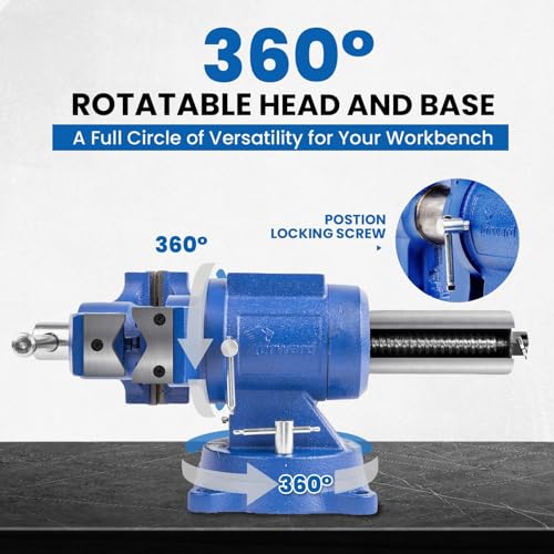 Forward DT08125A 5 Inch Heavy Duty Bench Vise with 360°Swivel Base and Head - size: 5 Inch