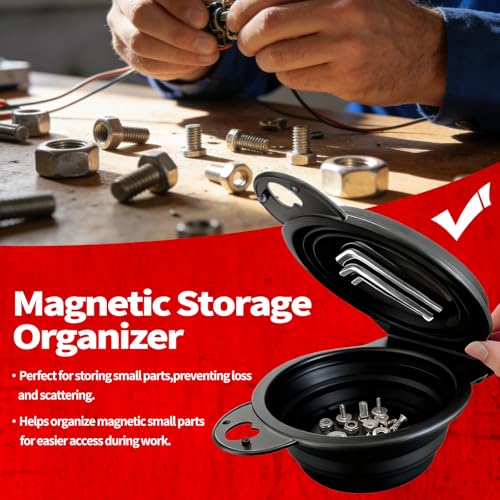 Magnetic Trays, Magnetic Bowl for Screws, Magnetic Tool Tray (black2.0) - style: black2.0