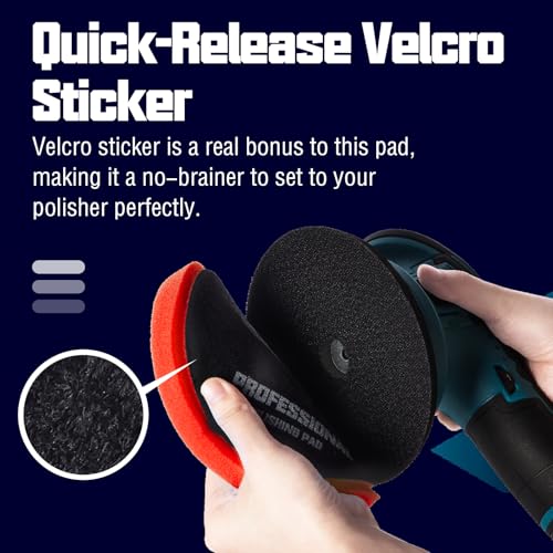 3 Pcs 6.5 Inch Red Foam Polishing Pad, Ultra Fine Finishing Pad - color: Red