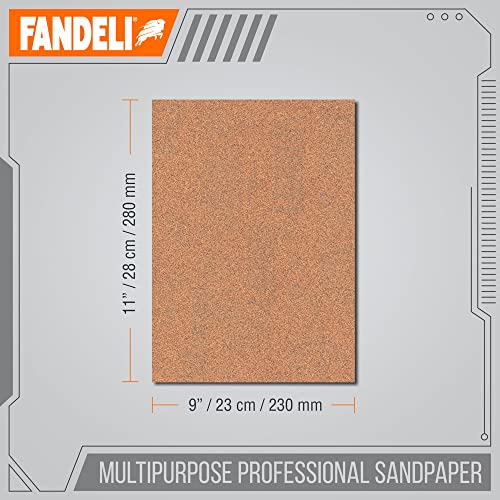 Fandeli | Multi-Purpose Sanding Paper | Assorted Grits (80,120,220) | 25 Sheets of 9'' x 11'' | Perfect for Sanding Metal and Sanding Wood | Hand Sanding | Orbital Sanders - style: Grits (80,120,220) | 25 Sheets