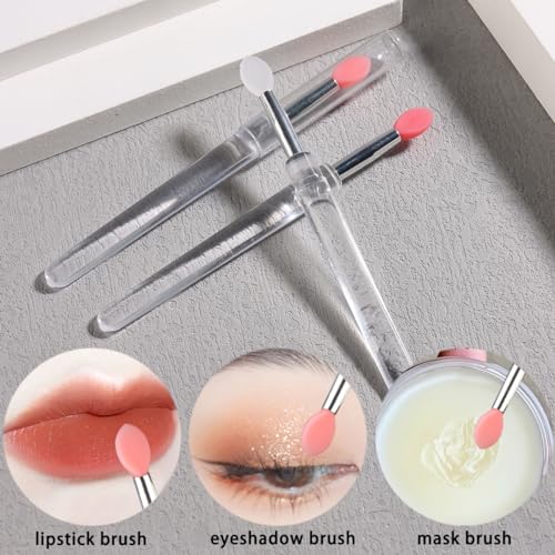 Fcozpjk 6Pcs Chrome Nail Powder Applicator Brushes Reusable Silicone Head