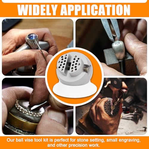 Podoy Ball Vise 3" Jewelry Engraving Block Tool with 35PCS Attachments
