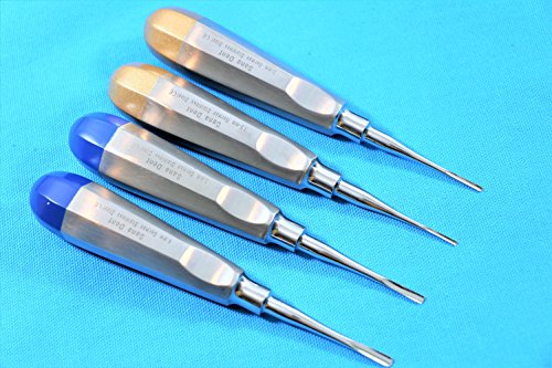 Dental Luxating Elevator Surgical Root Instruments Straight Tip 1.3 mm 2mm 3mm 4mm Set of 4 Each Premium German