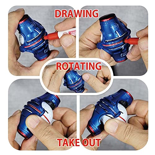 BIRDIE79 360-Degree Golf Ball Marker Alignment Tool Kit, 3 Pens, Gift Box - style: Birdie Blue