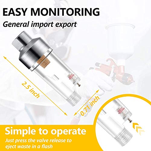 Airbrush Moisture Trap, 1/8" BSP In-Line Filter, Oil Water Separator - size: pocket size