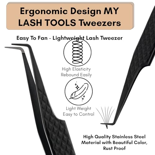 90 Degree Boot Lash Tweezers for Volume Fans - color: Cectweezer-01