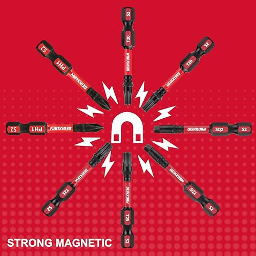 GEINXURN Impact Tough Phillips Square Torx 2 in. Insert Driver Bits, 35Pack Bulk T20/T25/PH2/SQ2 Screwdriver Power Bits Set - size: Mixed-35Pcs-2"