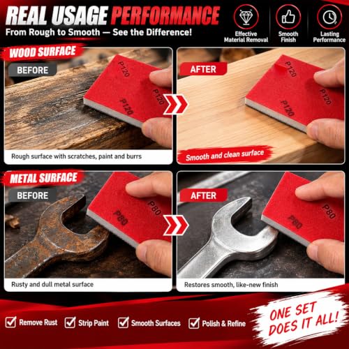 24 Pcs 180 Grit Sanding Sponges, Wet Dry Sanding Blocks for Polishing - size: 24 PCS-180 Grit
