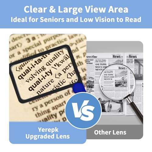 5X Magnifying Glass with Light, Full Page Magnifier for Reading, 48 LEDs - color: Blue 5x