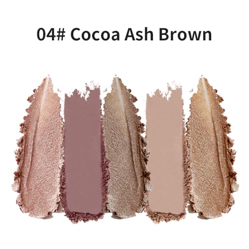 Olive Green Brown Pink Matte Eyeshadow Palettes, 5 Color Natural Shimmer Gold Everyday Basic Eye Shadow Palette Makeup for Older Women,Suitable for Blue Hazel Eyes,Brightening Eye Mini Travel Size 04# - color: B-#04