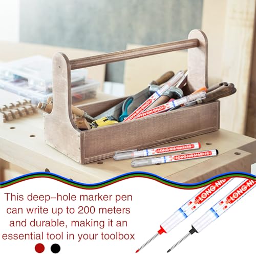 Marspark 24 Pcs 24 Pcs Long Nib Marker Deep Hole Scriber Pen, Red, Black - color: Red, Black