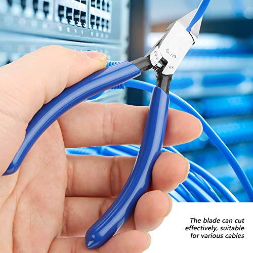 Ejoyous Cable Pliers 4inch, Wire Cutters Snips Chrome Steel Electrical Wire Cutting Nippers Diagonal Pliers, for Electronic Repair Jewelry Processing Model Making Fishing