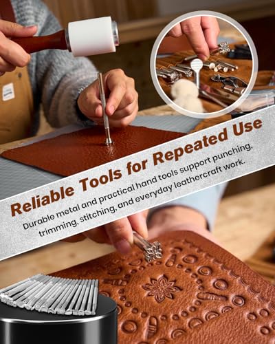 SAKERNEO Leather Working Tools kit Leather Tooling Kit Leather Craft Tools - size: Max Version