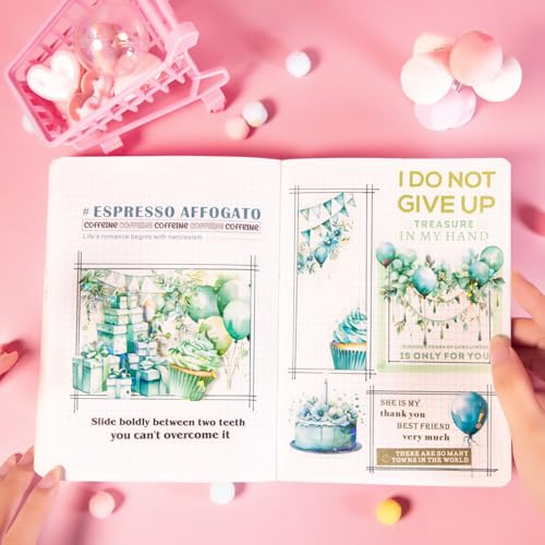 60 Pcs Pastel Birthday Balloon Stickers for Journaling and Scrapbooking - color: Wishing Balloon