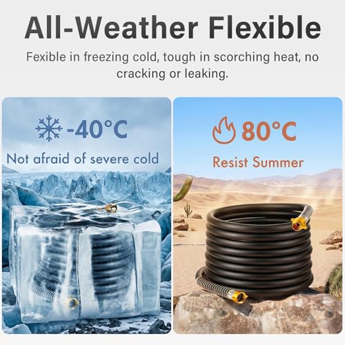 Garden Hose 5/8" 5ft 1000PSI Burst Heavy Duty Rubber Water Hose - size: 5ft